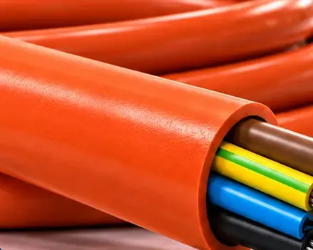Orange silicone cabtyre cable